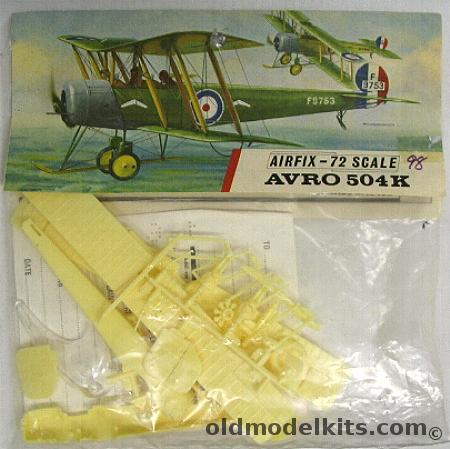 Airfix 1/72 Avro 504K Type Three - Bagged, 128 plastic model kit